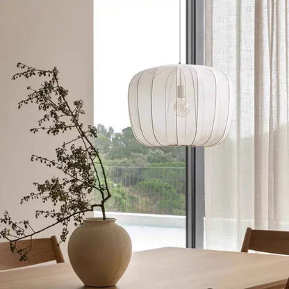 Eclairage suspension Suspension en tissu blanc