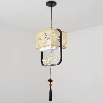 Eclairage suspension Suspension en tissu design asiatique