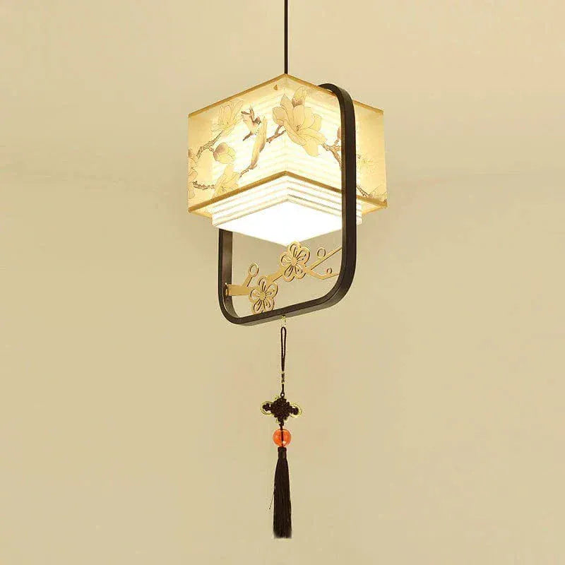 Eclairage suspension Suspension en tissu design asiatique