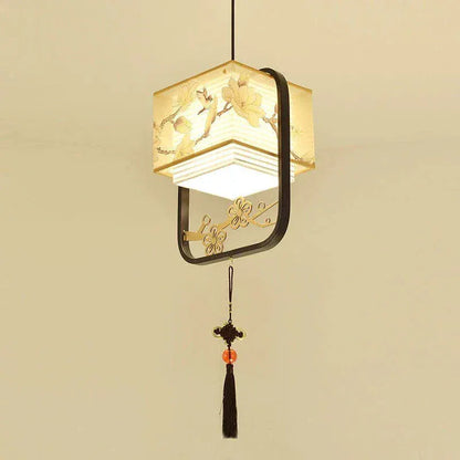 Eclairage suspension Suspension en tissu design asiatique