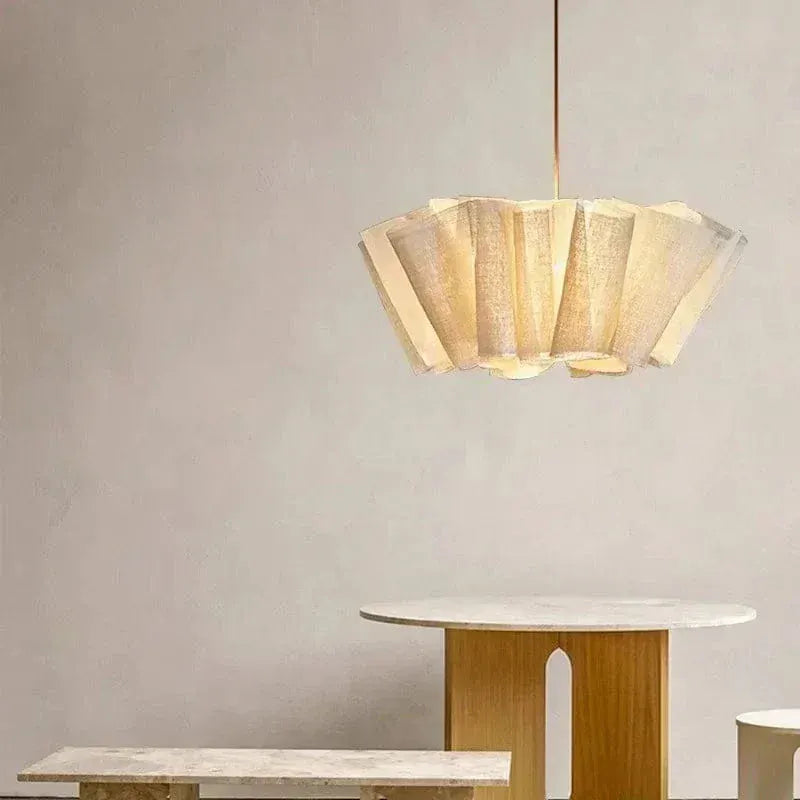 Eclairage suspension Suspension en tissu fibre naturelle