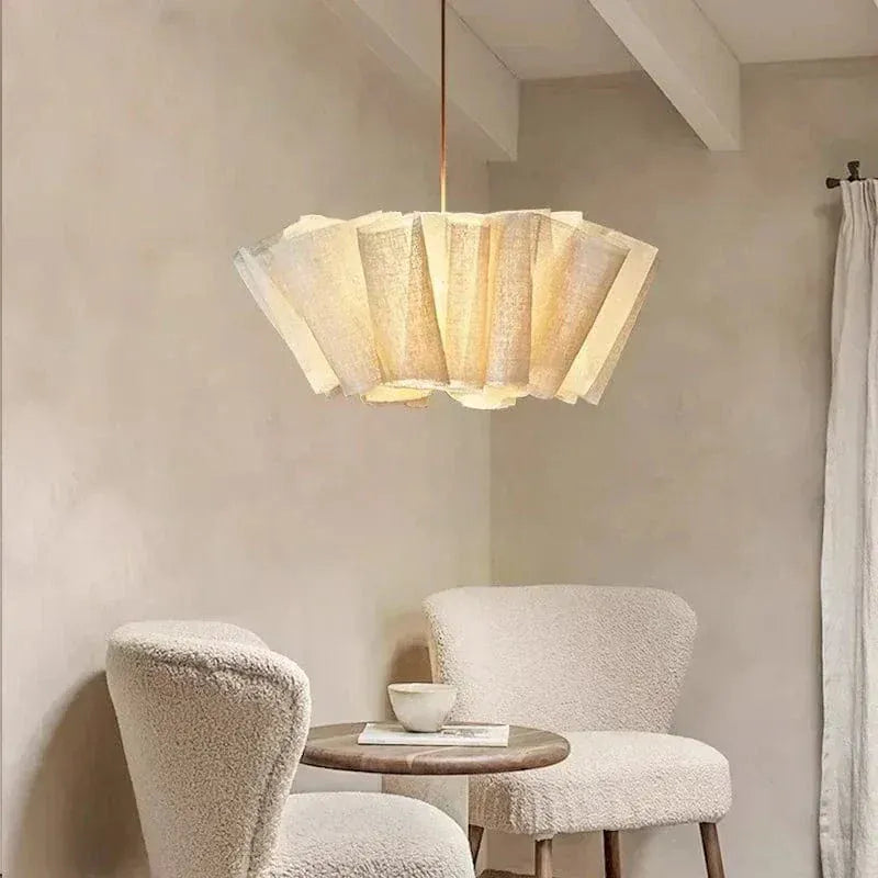 Eclairage suspension Suspension en tissu fibre naturelle