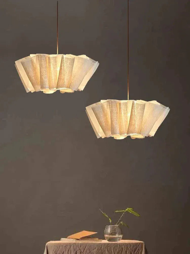Eclairage suspension Suspension en tissu fibre naturelle