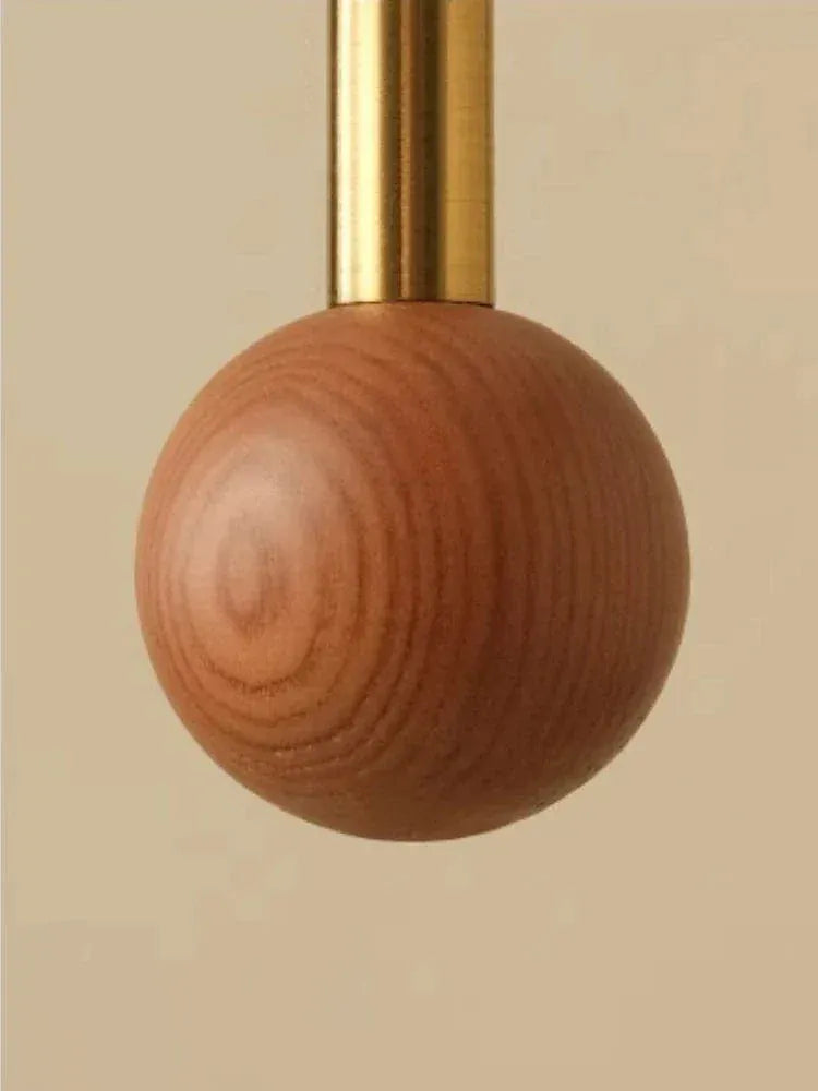 Eclairage suspension Suspension en tissu style ancien ornée de bois
