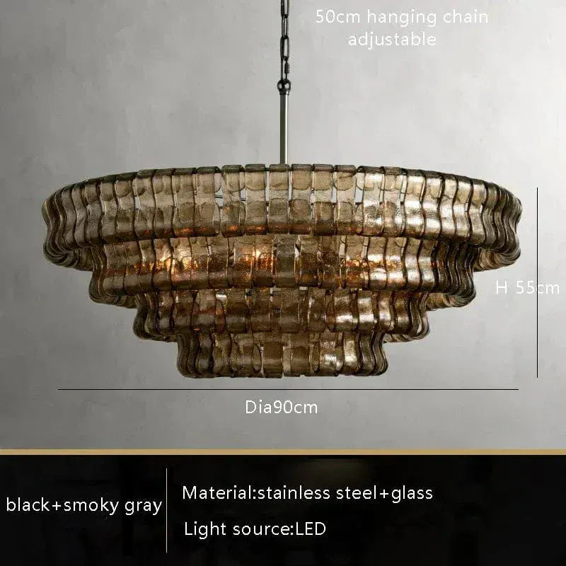 Eclairage suspension Suspension en verre art-déco