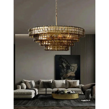 Eclairage suspension Suspension en verre art-déco