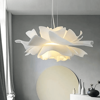 Eclairage suspension Suspension fleur blanche design moderne