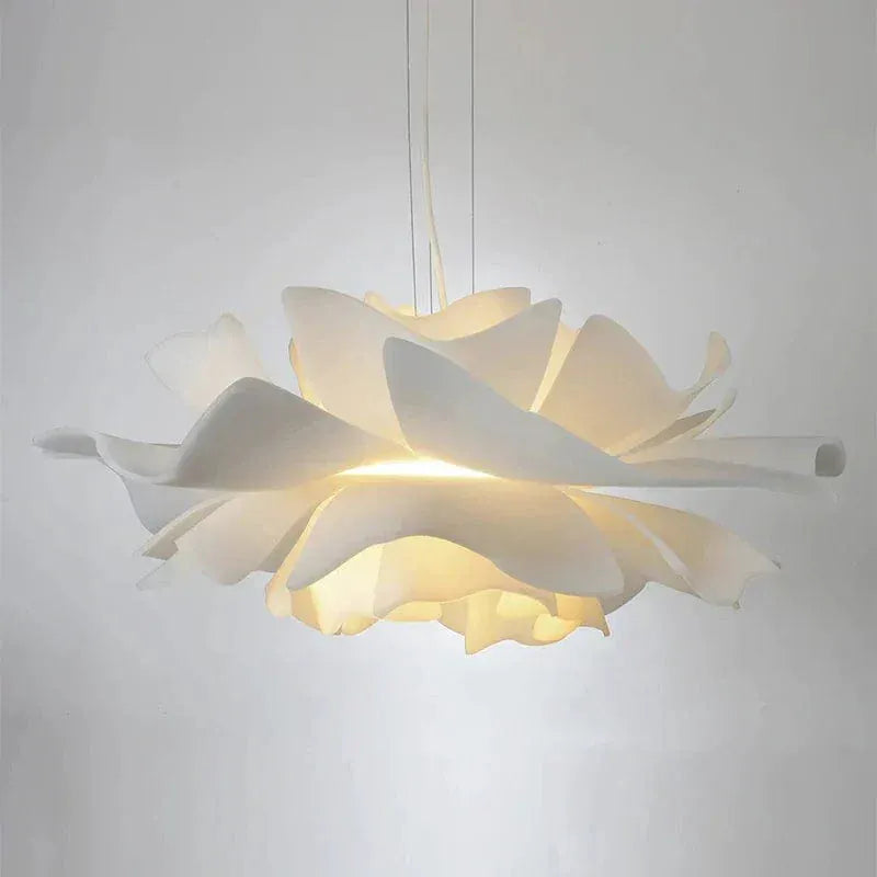 Eclairage suspension Suspension fleur blanche design moderne