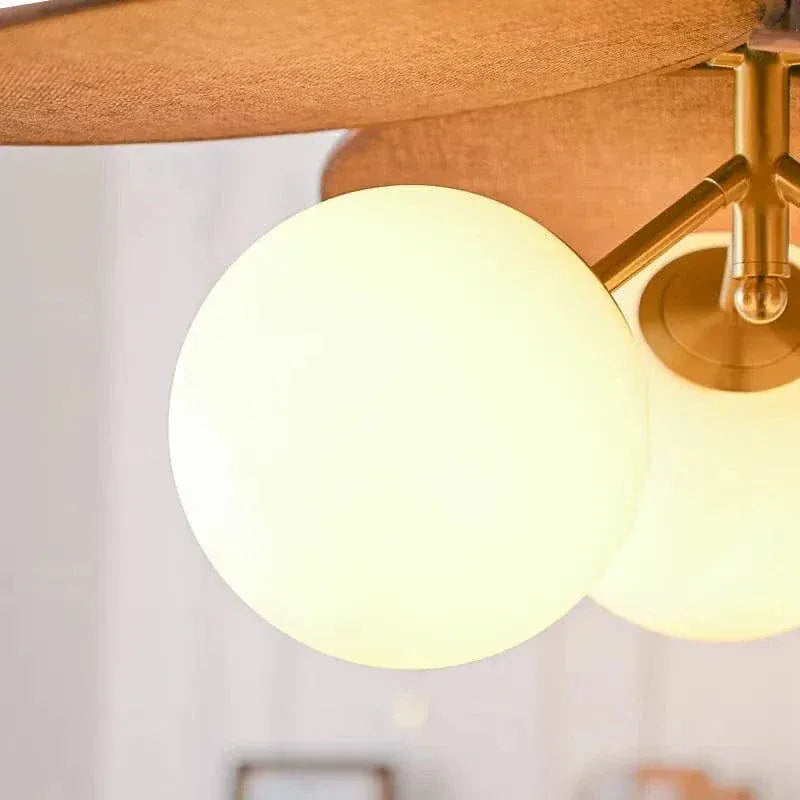 Eclairage suspension Suspension fleur en bois couleur ébène