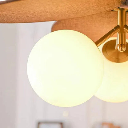 Eclairage suspension Suspension fleur en bois couleur ébène
