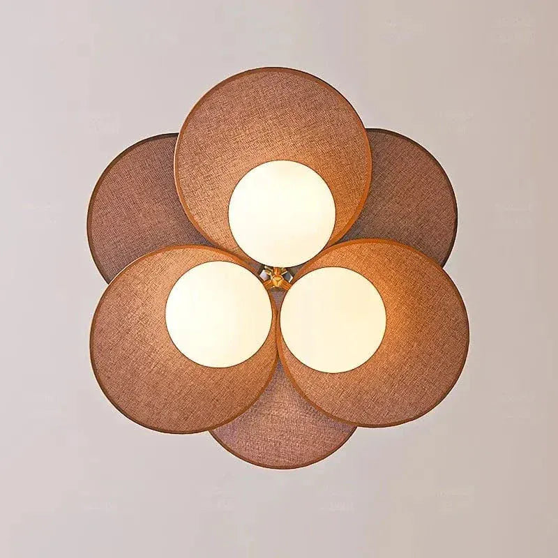 Eclairage suspension Suspension fleur en bois couleur ébène