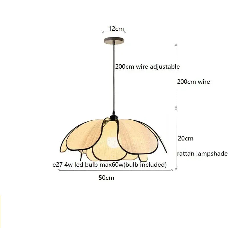 Eclairage suspension Suspension fleur en tissu