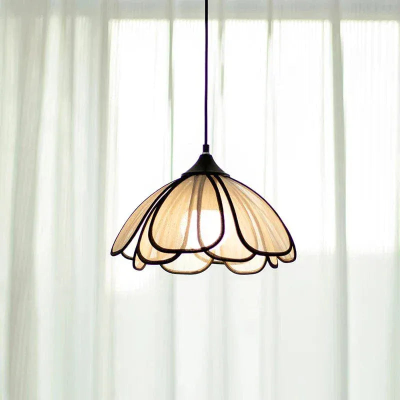 Eclairage suspension Suspension fleur en tissu