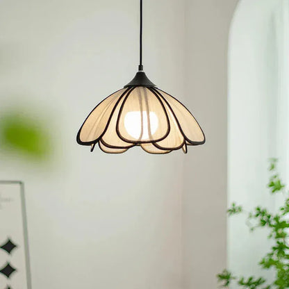 Eclairage suspension Suspension fleur en tissu
