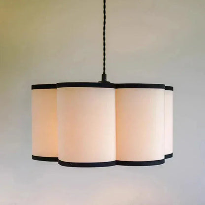 Eclairage suspension Suspension fleur en tissu style japandi