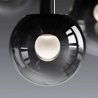 ECLAIRAGE SUSPENSION Suspension haut plafond boule de verre fumé