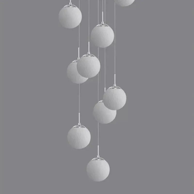 ECLAIRAGE SUSPENSION Suspension haut plafond boule de verre opaline
