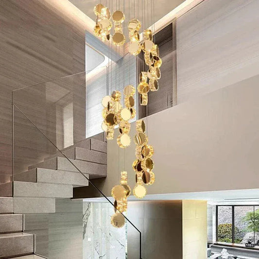 ECLAIRAGE SUSPENSION Suspension haut plafond disque doré