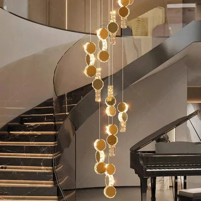 ECLAIRAGE SUSPENSION Suspension haut plafond disque doré