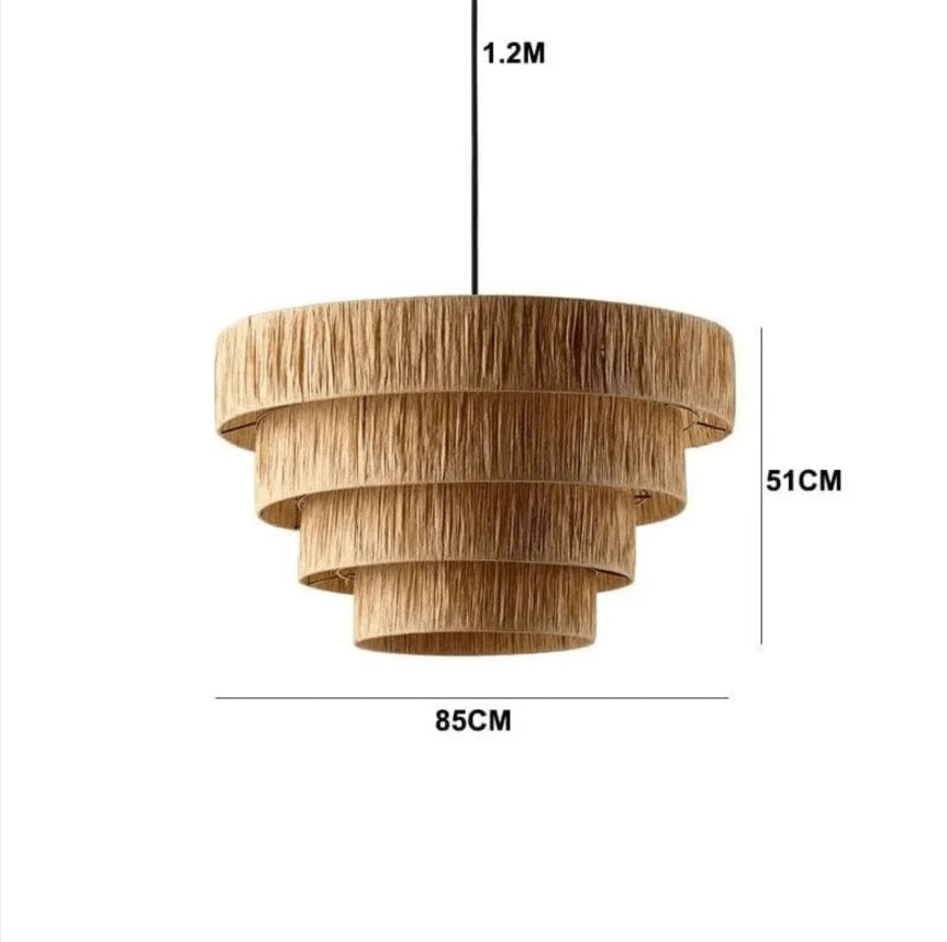 Eclairage suspension Suspension Japandi en fibre naturel