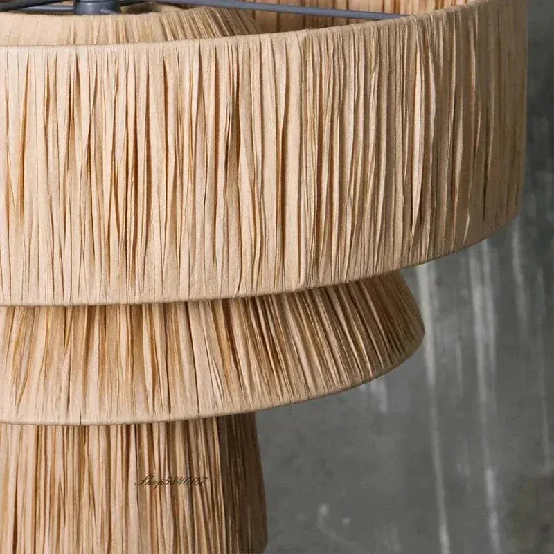 Eclairage suspension Suspension Japandi en fibre naturel