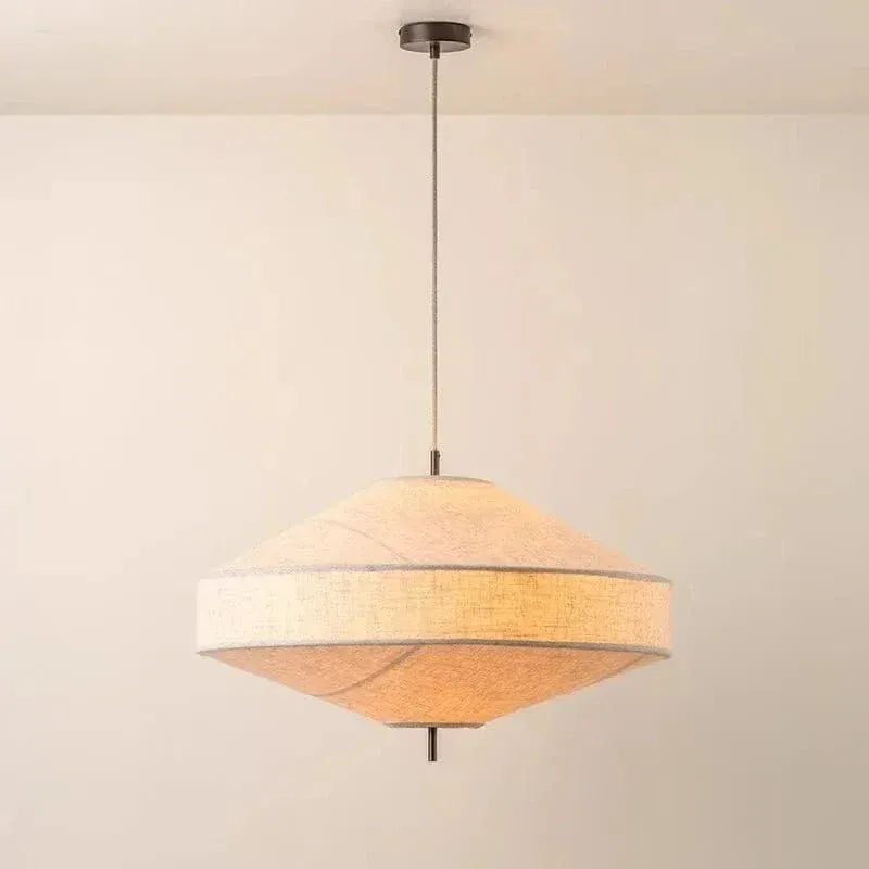 Eclairage suspension Suspension Japonaise en tissu design Wabi-sabi