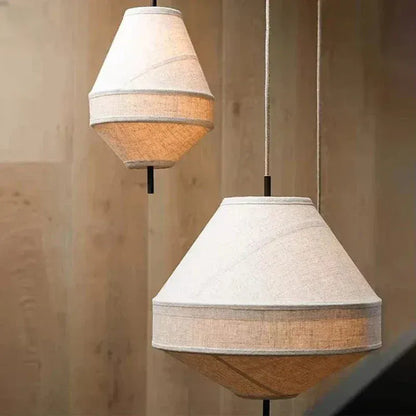 Eclairage suspension Suspension Japonaise en tissu design Wabi-sabi