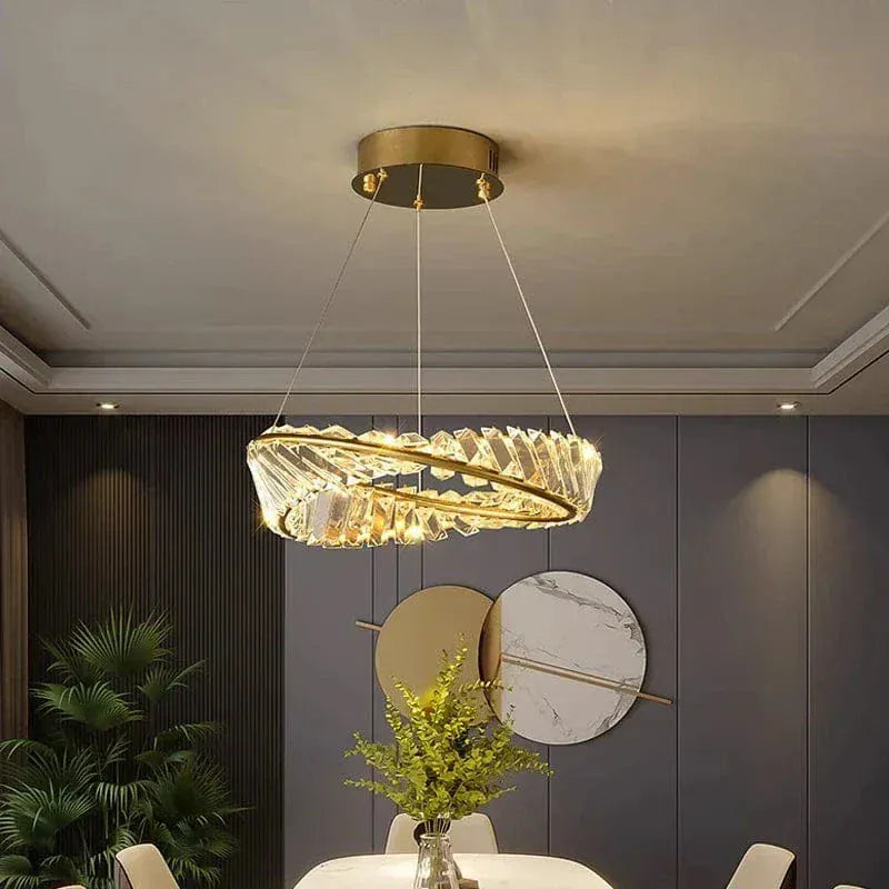 ECLAIRAGE SUSPENSION Suspension luminaire anneaux cristallin