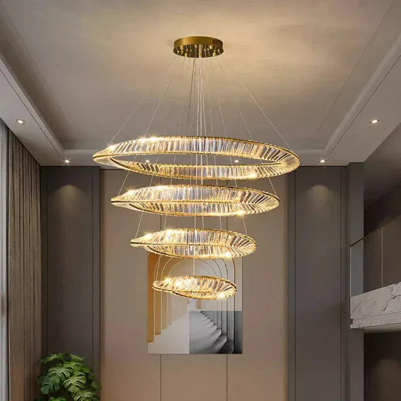 ECLAIRAGE SUSPENSION Suspension luminaire anneaux cristallin