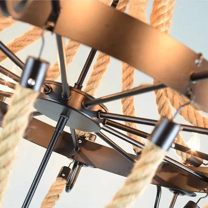 ECLAIRAGE SUSPENSION Suspension luminaire en corde style rustique