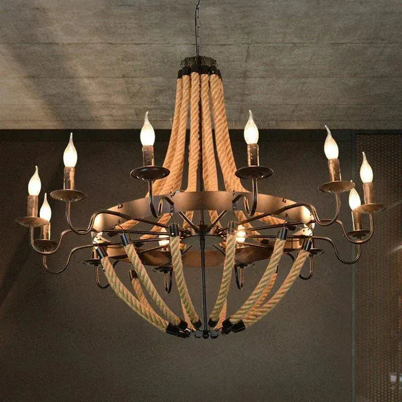 ECLAIRAGE SUSPENSION Suspension luminaire en corde style rustique