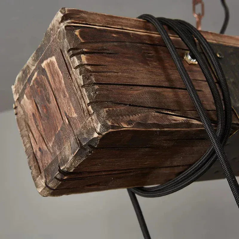 Eclairage suspension Suspension luminaire poutre bois