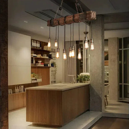 Eclairage suspension Suspension luminaire poutre bois