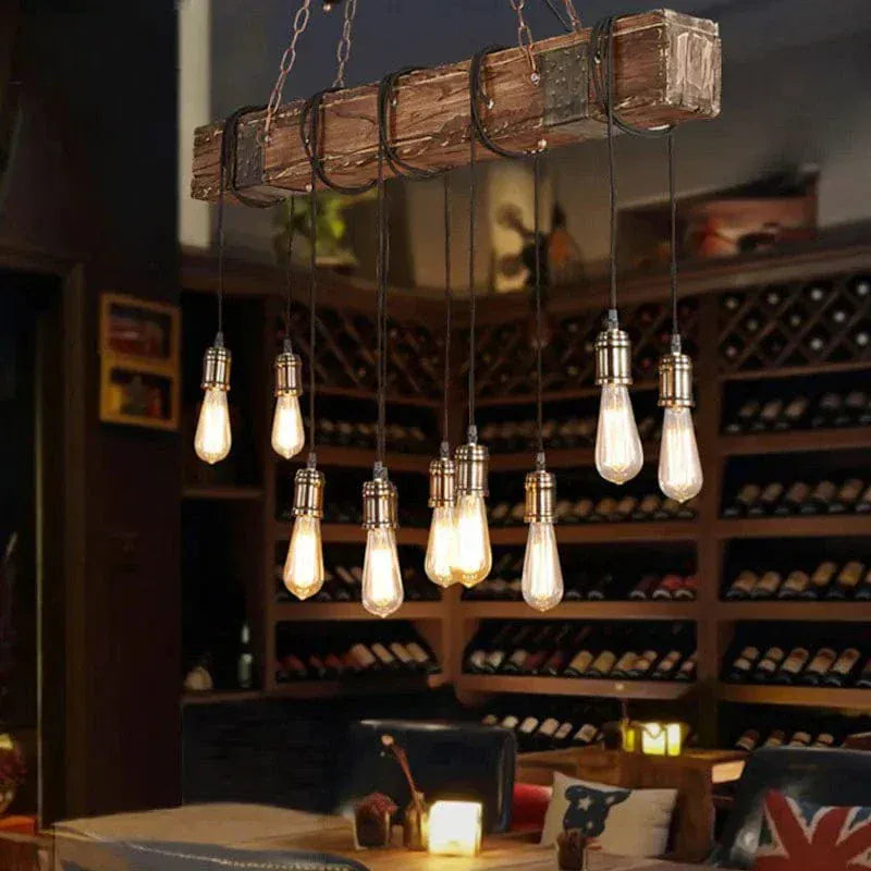 Eclairage suspension Suspension luminaire poutre bois