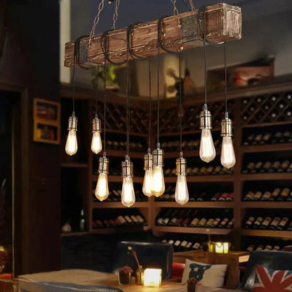 Eclairage suspension Suspension luminaire poutre bois