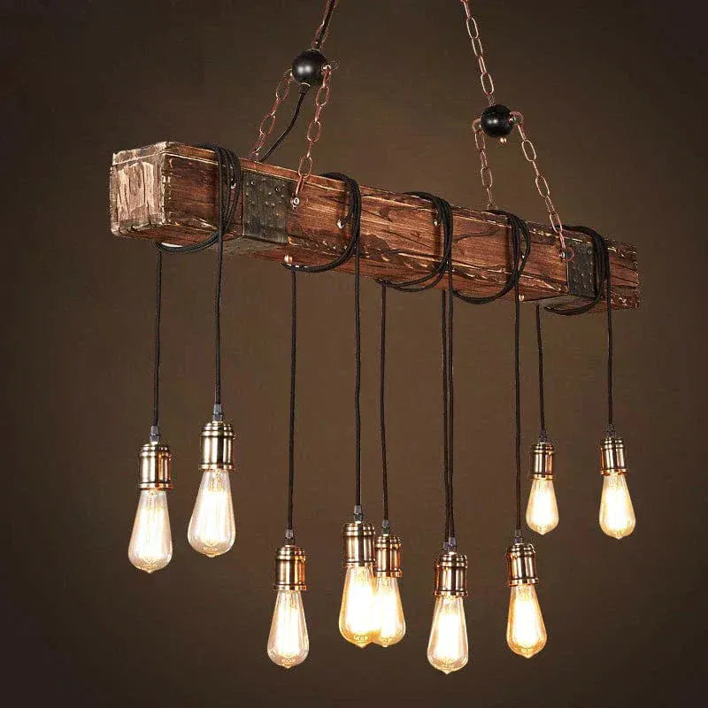 Eclairage suspension Suspension luminaire poutre bois