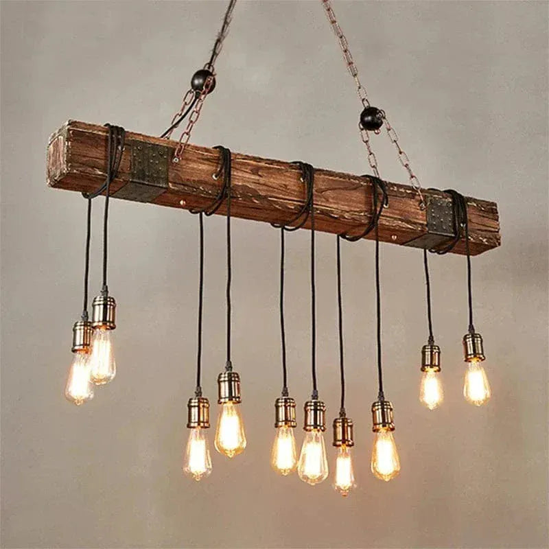 Eclairage suspension Suspension luminaire poutre bois