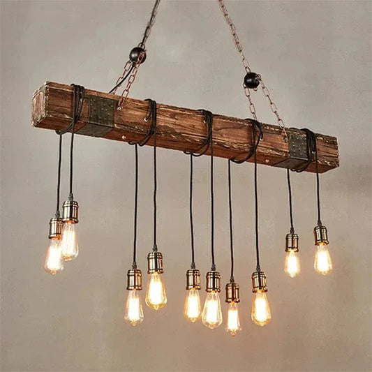Eclairage suspension Suspension luminaire poutre bois