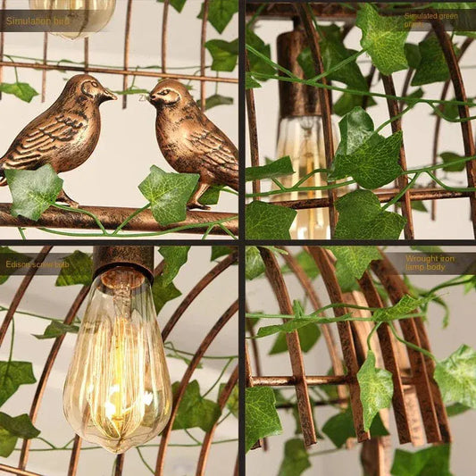 ECLAIRAGE SUSPENSION Suspension oiseau en fer forgé