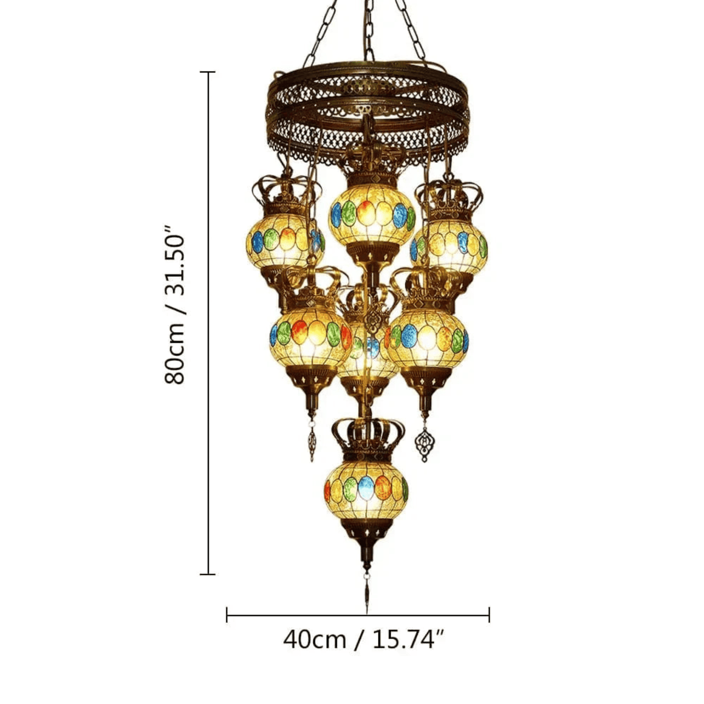 Eclairage suspension Suspension orientale tête multiple