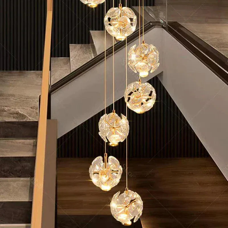 Eclairage suspension Suspension plafond haut cristal stars