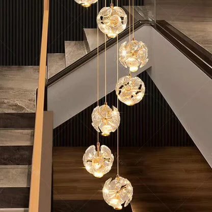 Eclairage suspension Suspension plafond haut cristal stars