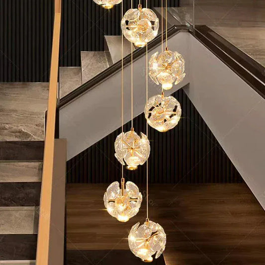 Eclairage suspension Suspension plafond haut cristal stars