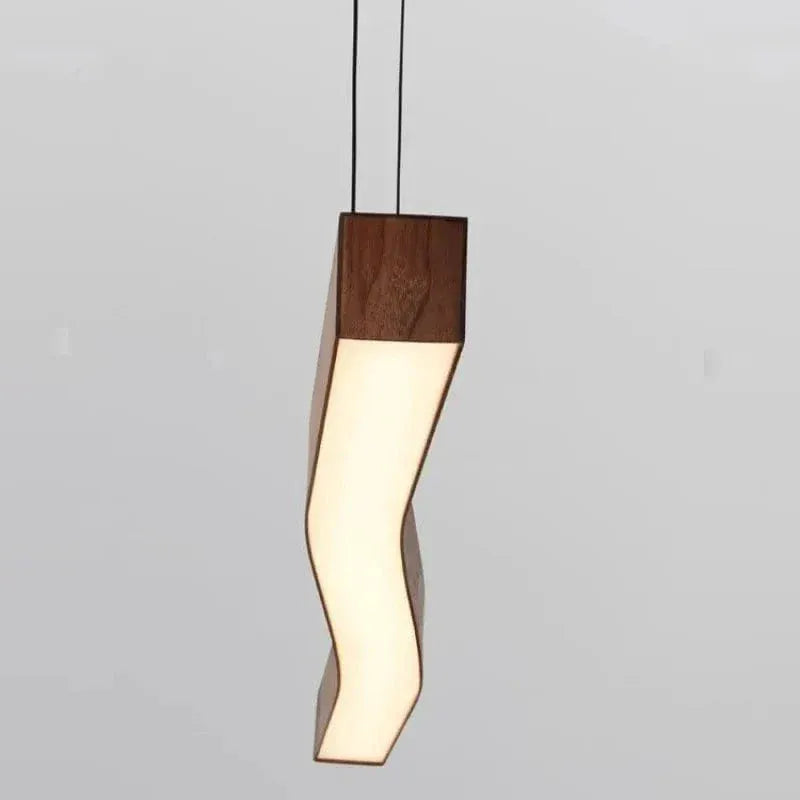 Eclairage suspension Suspension plate barre led bois 120 cm