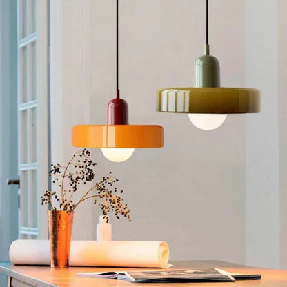 Eclairage suspension Suspension scandinave vintage en verre