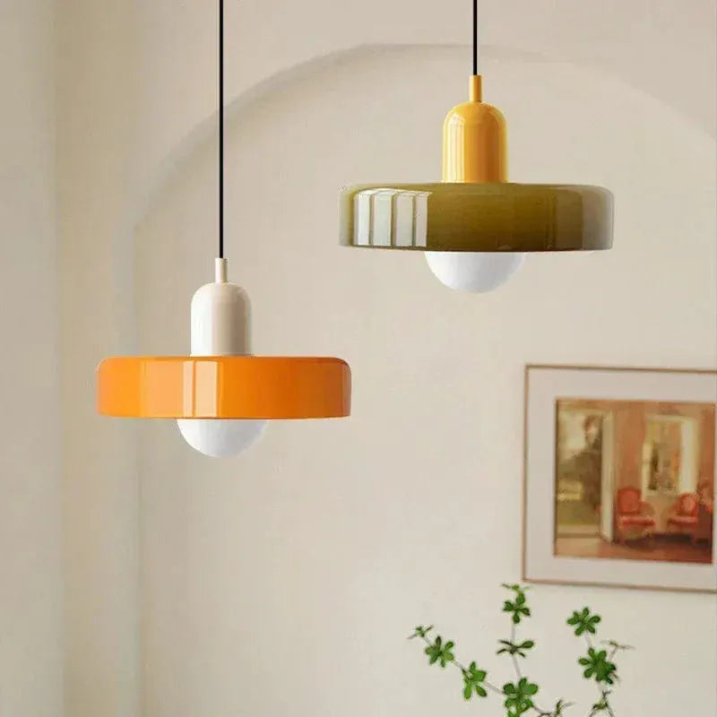 Eclairage suspension Suspension scandinave vintage en verre