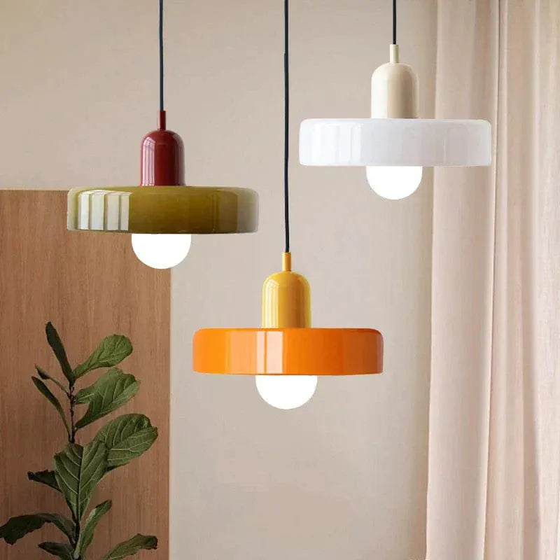 Eclairage suspension Suspension scandinave vintage en verre