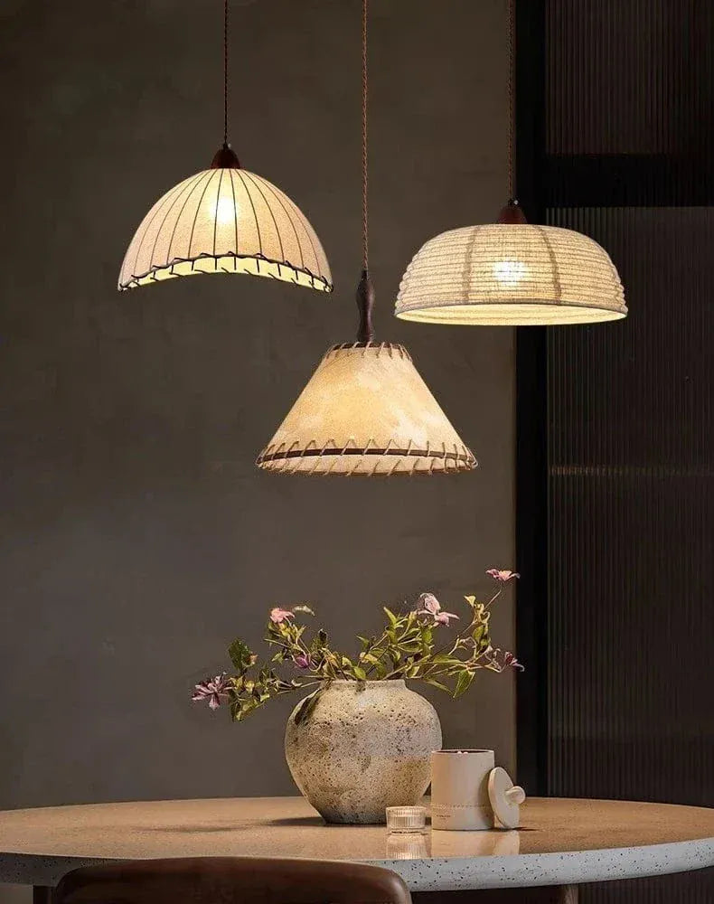 Eclairage suspension Suspension tissu style ancien