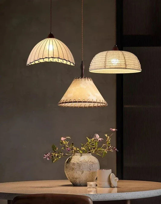 Eclairage suspension Suspension tissu style ancien