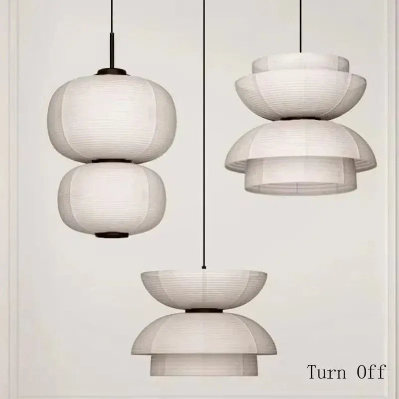Eclairage suspension Suspensions en papier style Japandi